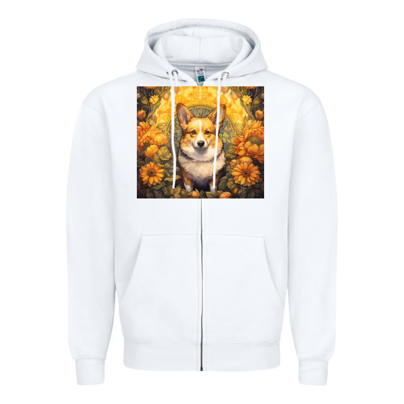 Pembroke Welsh Corgi Zipper Hoodie by Unal Design | Teevron