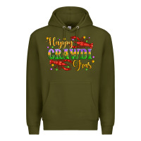 Army Green happy crawdi gras with crawfish Premium Hoodie - Artiststas