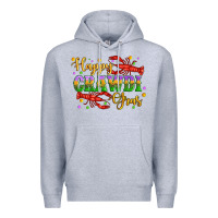 Heather Grey happy crawdi gras with crawfish Premium Hoodie - Artiststas