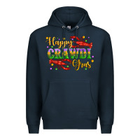 Navy happy crawdi gras with crawfish Premium Hoodie - Artiststas