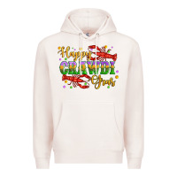 Pale Pink happy crawdi gras with crawfish Premium Hoodie - Artiststas