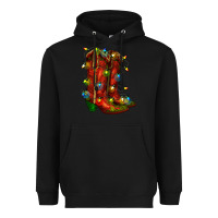 Black christmas western boots with lights Heavyweight Hoodie - RanaPortraitStore
