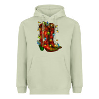 Matcha christmas western boots with lights Heavyweight Hoodie - RanaPortraitStore