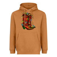 Christmas Western Boots With Lights Heavyweight Hoodie | Teevron