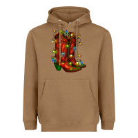 Toasted Coconut christmas western boots with lights Heavyweight Hoodie - RanaPortraitStore
