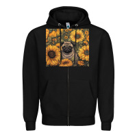 Black pug Zipper Hoodie - Unal Design