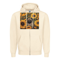 Sandshell pug Zipper Hoodie - Unal Design
