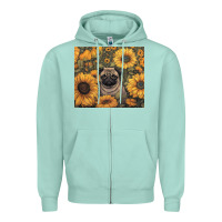 Seafoam pug Zipper Hoodie - Unal Design