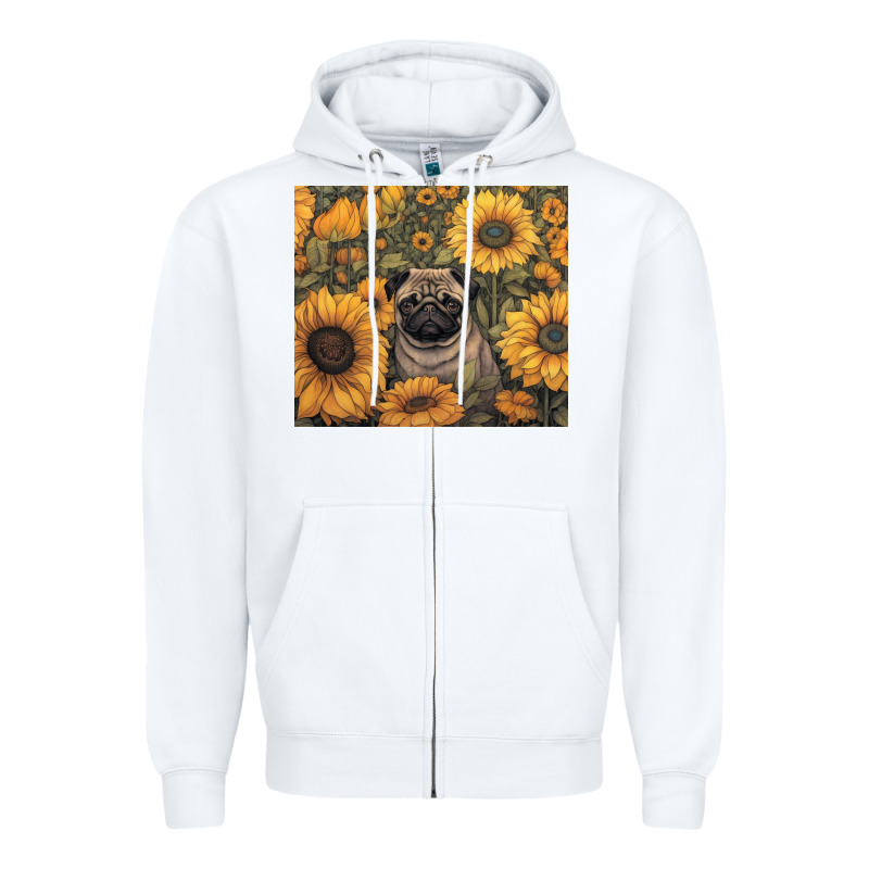 Pug Zipper Hoodie by Unal Design | Teevron