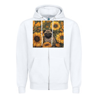 White pug Zipper Hoodie - Unal Design