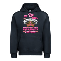 Navy As A Leo Girl I Was Born With My Heart On My Sleeve And A Mouth Urban Hoodie - Jasminsmagicworld