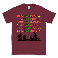 Burgundy jesus and family belive like mary Classic Tee - MaliasSmallBusiness