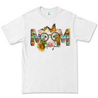 White Western Baby Calf Mom With Sunflower Premium Tee - LillyAllenDesigns