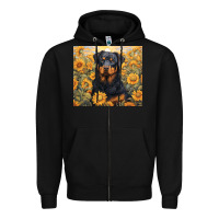 Black rotweiler Zipper Hoodie - Unal Design