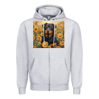 Heather Grey rotweiler Zipper Hoodie - Unal Design