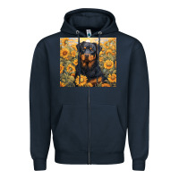 Navy rotweiler Zipper Hoodie - Unal Design