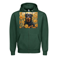 Sports Green rotweiler Zipper Hoodie - Unal Design