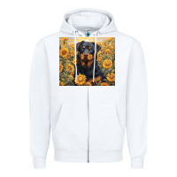 White rotweiler Zipper Hoodie - Unal Design