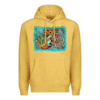 Antique Gold western wooden wheel cowboy boots Premium Hoodie - AdoDesignShop