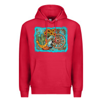 Cardinal western wooden wheel cowboy boots Premium Hoodie - AdoDesignShop