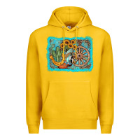Lemon western wooden wheel cowboy boots Premium Hoodie - AdoDesignShop