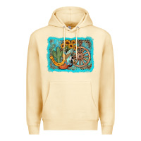 Pina Colada western wooden wheel cowboy boots Premium Hoodie - AdoDesignShop