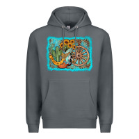 Rock western wooden wheel cowboy boots Premium Hoodie - AdoDesignShop