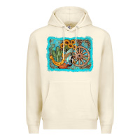 Sandshell western wooden wheel cowboy boots Premium Hoodie - AdoDesignShop