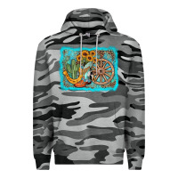 Slate Camo western wooden wheel cowboy boots Premium Hoodie - AdoDesignShop