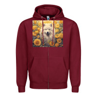 Burgundy samoyed Zipper Hoodie - Unal Design