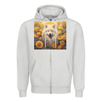 Dove Grey samoyed Zipper Hoodie - Unal Design