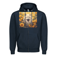 Navy samoyed Zipper Hoodie - Unal Design