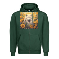Sports Green samoyed Zipper Hoodie - Unal Design