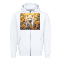 White samoyed Zipper Hoodie - Unal Design