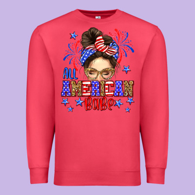 All American Babe Premium Sweatshirt Designed By Neo Western