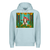 Blue Mist goat with sunflower and cactus Premium Hoodie - Artiststas