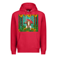 Cardinal goat with sunflower and cactus Premium Hoodie - Artiststas