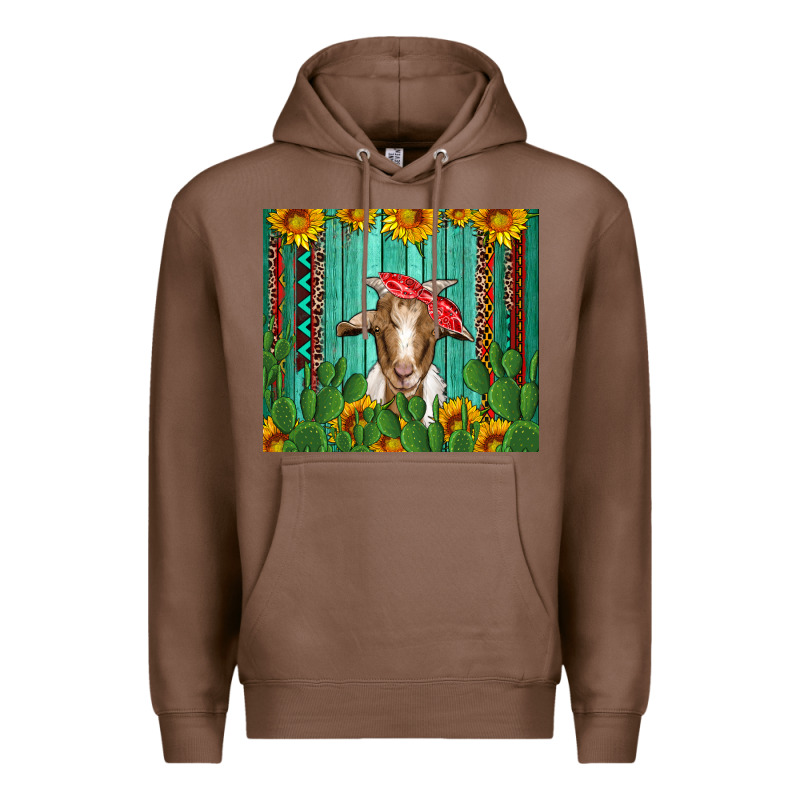Goat With Sunflower And Cactus Premium Hoodie by Artiststas | Teevron