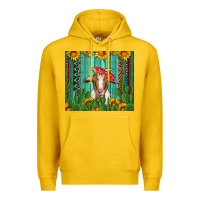 Lemon goat with sunflower and cactus Premium Hoodie - Artiststas