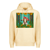 Pina Colada goat with sunflower and cactus Premium Hoodie - Artiststas