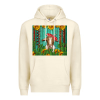 Sandshell goat with sunflower and cactus Premium Hoodie - Artiststas