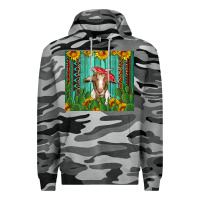 Slate Camo goat with sunflower and cactus Premium Hoodie - Artiststas