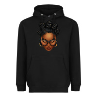 Black afro woman with bantu knots Heavyweight Hoodie - texasbilliewilder