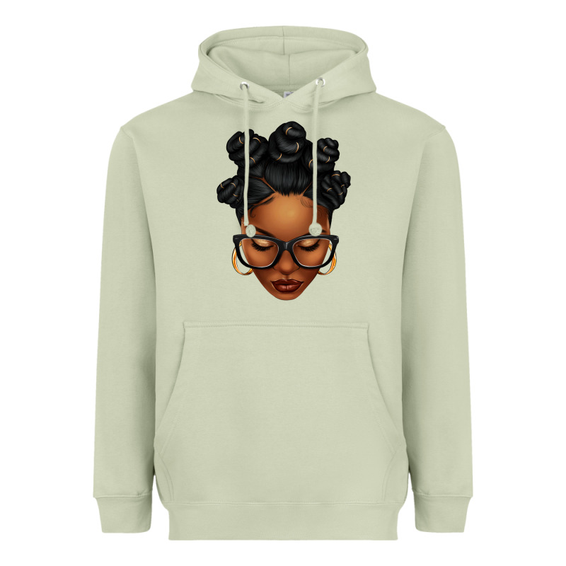 Afro Woman With Bantu Knots Heavyweight Hoodie by texasbilliewilder | Teevron