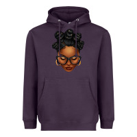 Plum afro woman with bantu knots Heavyweight Hoodie - texasbilliewilder