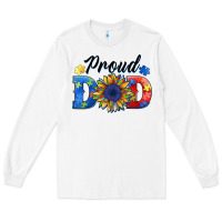 White proud dad autism Long Sleeve Tee - BarkalooDesign