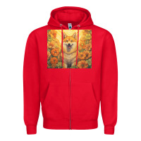 Red shiba inu Zipper Hoodie - Unal Design