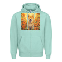 Seafoam shiba inu Zipper Hoodie - Unal Design