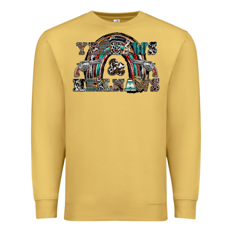 Yeehaws And Heilnaws Premium Sweatshirt by SublimationCraftShop | Teevron