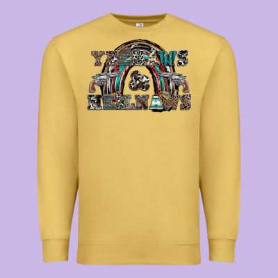 Yeehaws And Heilnaws Premium Sweatshirt Designed By Sublimationcraftshop